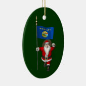 Kerstman met embleem van Montana Keramisch Ornament (Rechts)
