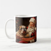 Kerstman met Engelse Bulldog Koffiemok (Links)