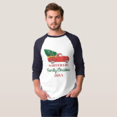 Kerstman met familie Reunion Red Truck T-shirt (Voorkant volledig)