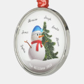 kerstman met familienamen metalen ornament (Links)