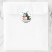kerstman met familienamen ronselaarster ronde sticker (Tas)
