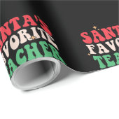  kerstman met favoriete leraar Groovy Cadeaupapier (Rol Hoek)