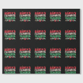  kerstman met favoriete leraar Groovy Cadeaupapier (Vlak)