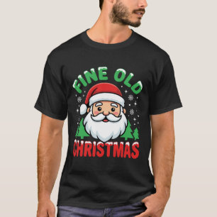 Kerstman met fijne oude kerst gezicht t-shirt