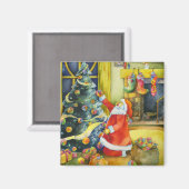 Kerstman met garenballen: Kerstmagneet Magneet (Voorkant / Achterkant)