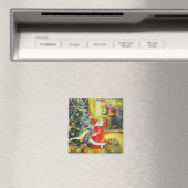 Kerstman met garenballen: Kerstmagneet Magneet (Insitu (Vaatwasser))