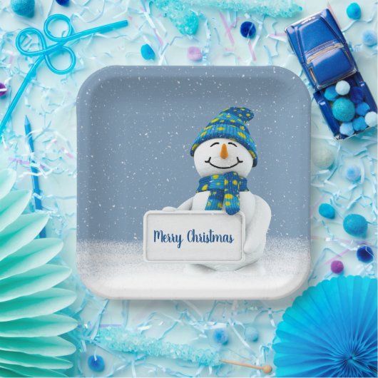 Kerstman met gebarentaal papieren bordje (Feest)