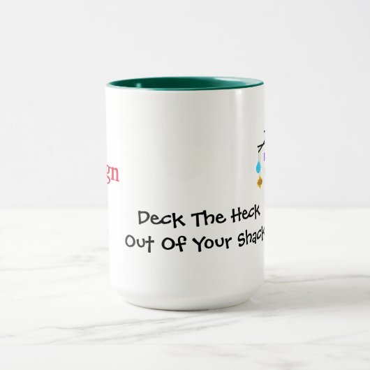 Kerstman met gedecorbeerde antenne-Mok Mok (Midden)