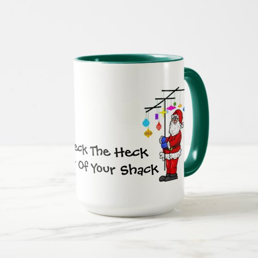 Kerstman met gedecorbeerde antenne-Mok Mok (Voorkant rechts)