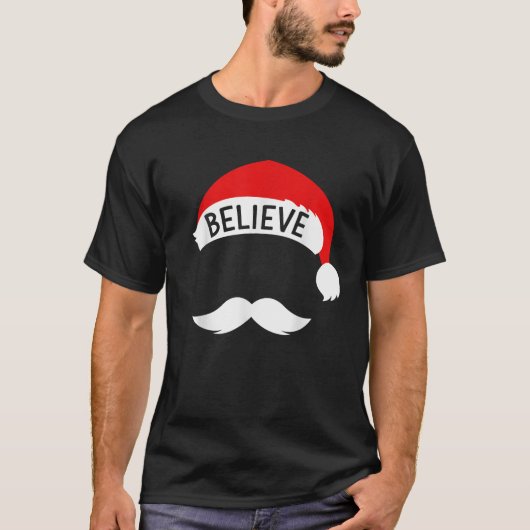 Kerstman met geloof pet voor kerst of kerst t-shirt (Voorkant)