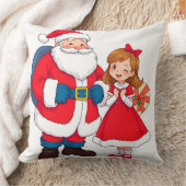 Kerstman met gelukkig meisje kussen (Deken)