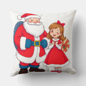 Kerstman met gelukkig meisje kussen (Achterkant)