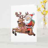 Kerstman met geschenken van vrede kaart (Gele Bloem)