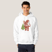 Kerstman met geschenken witte hoodie (Voorkant volledig)