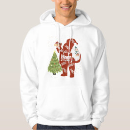 Kerstman met geschenken witte hoodie