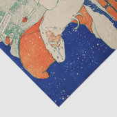  KERSTMAN MET GESCHENKZAK BIJ SCHOORSTEENKERST TISSUEPAPIER (Detail)