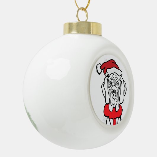 Kerstman met geweldige dansman keramische bal ornament (Links)