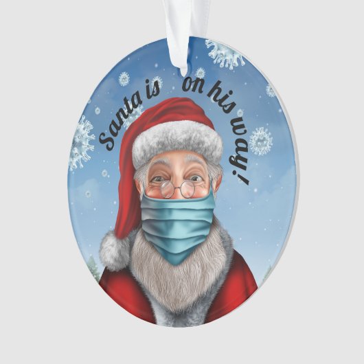 Kerstman met gezichtsmasker 2 Ornament (voorkant)