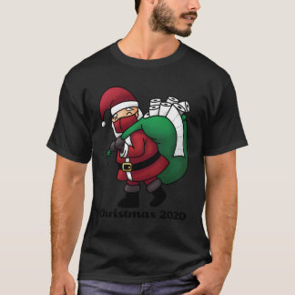 Kerstman met gezichtsmasker en toiletpapier grappi t-shirt