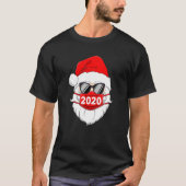 Kerstman met gezichtsmasker Kerstmis 2020 familie- T-shirt (Voorkant)