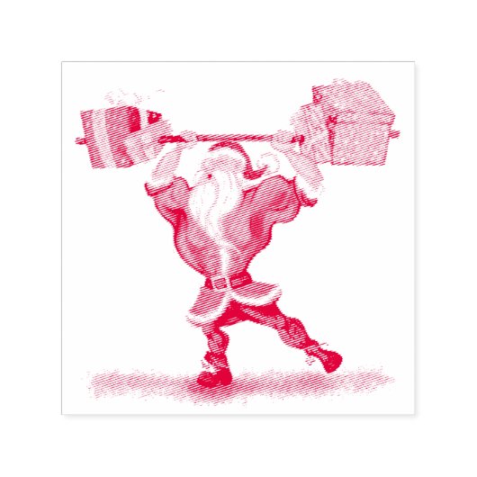 Kerstman met Gift Grappige Kerstmis Zelfinking Sta Zelfinktende Stempel (Design)