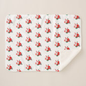 Kerstman met Gift Sherpa Blanket Kerstmis Deken (Voorkant (horizontaal))
