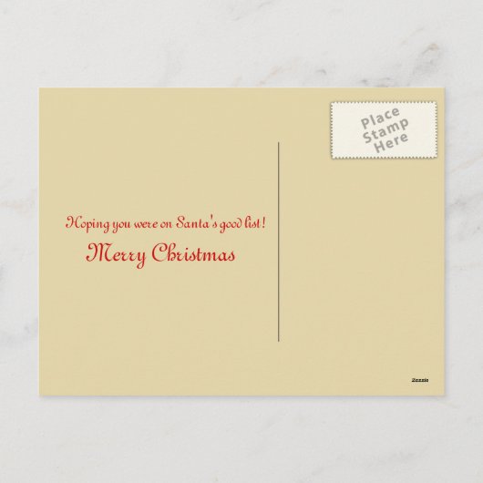 Kerstman met giften - vintage Kerstmiswenskaart Feestdagenkaart (Achterkant)