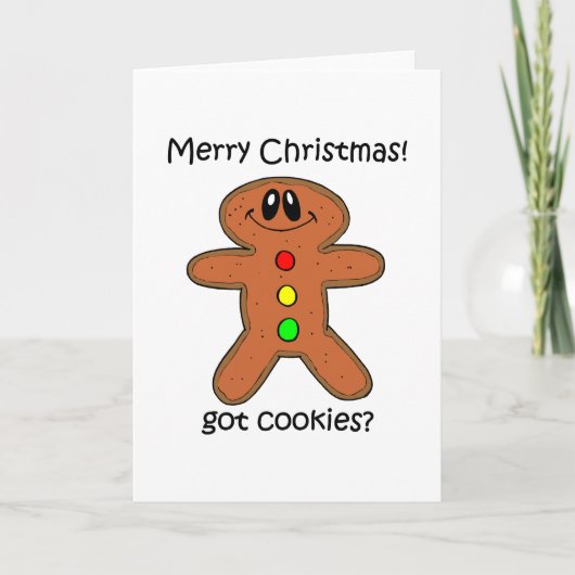 kerstman met gingerbrood feestdagen kaart (Voorkant)