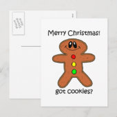 kerstman met gingerbrood feestdagenkaart (Voorkant / Achterkant)