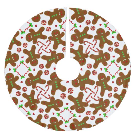 kerstman met gingerbrood, persoonlijk aanpasbaar kerstboom rok (Voorkant)