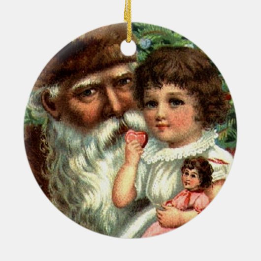 Kerstman met Girl Keepomwille Ornament (Achterkant)