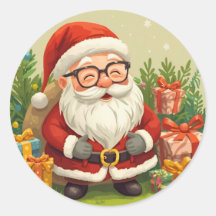 Kerstman met glimlach Feestelijke Sticker