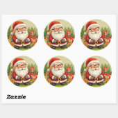 Kerstman met glimlach Feestelijke Sticker (Vel)