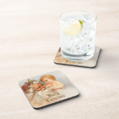  kerstman met glimlachend kind drankjes onderzetter (Rechterzijde)