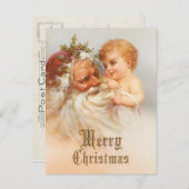  kerstman met glimlachend kind feestdagenkaart (Voorkant / Achterkant)