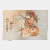 kerstman met glimlachend kind theedoek (Horizontaal)