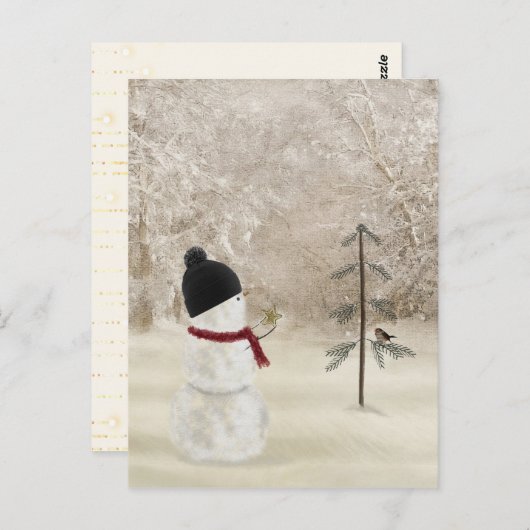 kerstman met Gold Star Briefkaart (Voorkant / Achterkant)