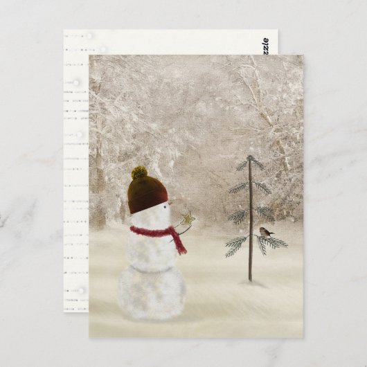 kerstman met Gold Star Briefkaart (Voorkant / Achterkant)