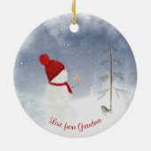 kerstman met Gold Star Keramisch Ornament (Achterkant)