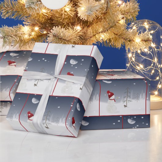 kerstman met Gold Star Wrapping Paper Cadeaupapier (Feestdagen)
