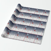 kerstman met Gold Star Wrapping Paper Cadeaupapier (Uitgerold)