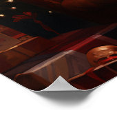 Kerstman met Golden Retriever Poster (Hoek)