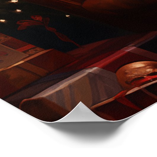 Kerstman met Golden Retriever Poster (Hoek)