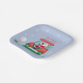 Kerstman met Golf Cart op maat Papieren Bordje (Gebogen)