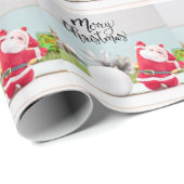 Kerstman met golfbal cadeaupapier (Rol Hoek)