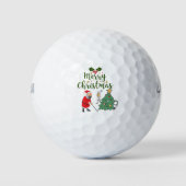 Kerstman met golfbal en kerstgolfer golfballen (Voorkant)
