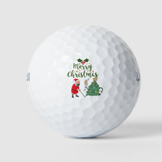 Kerstman met golfbal en kerstgolfer golfballen (Voorkant)