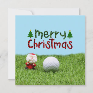 Kerstman met golfbal en kerstgolfer kaart