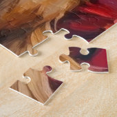 Kerstman met Gouden Retriever Kerst Kunst Legpuzzel (Zijkant)
