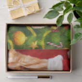 Kerstman met gouden ruggengraat tissuepapier (Geschenk)